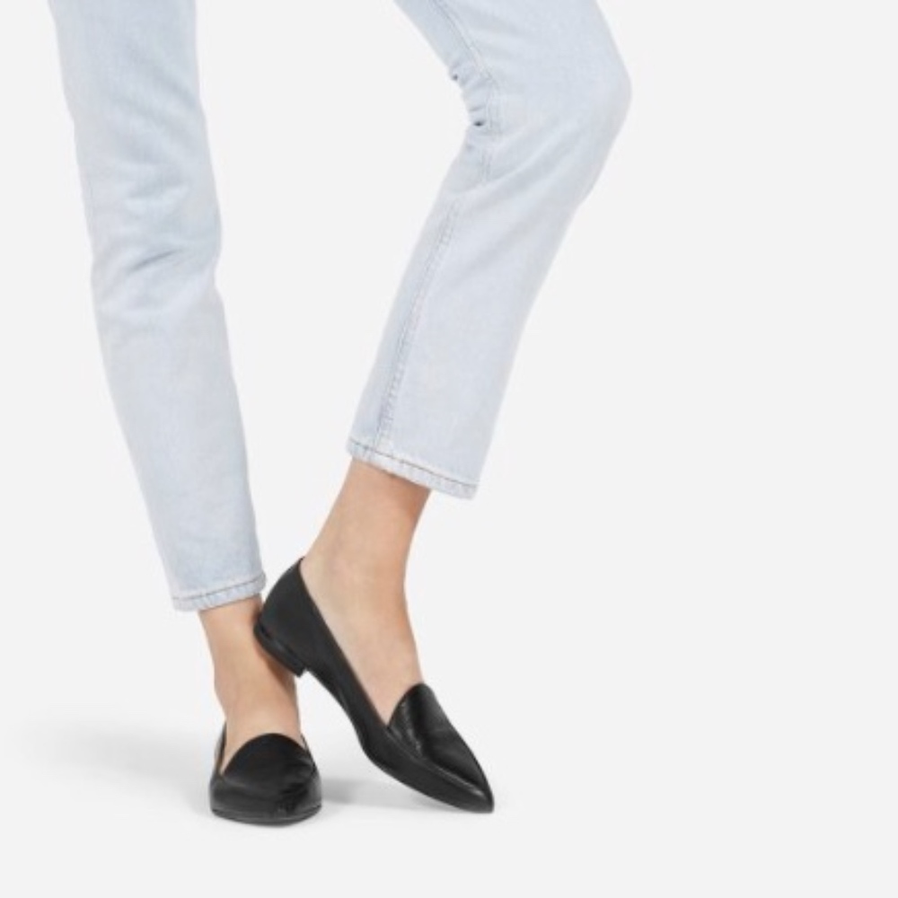 Everlane Modern Point Italian Leather Slip On Shoe
